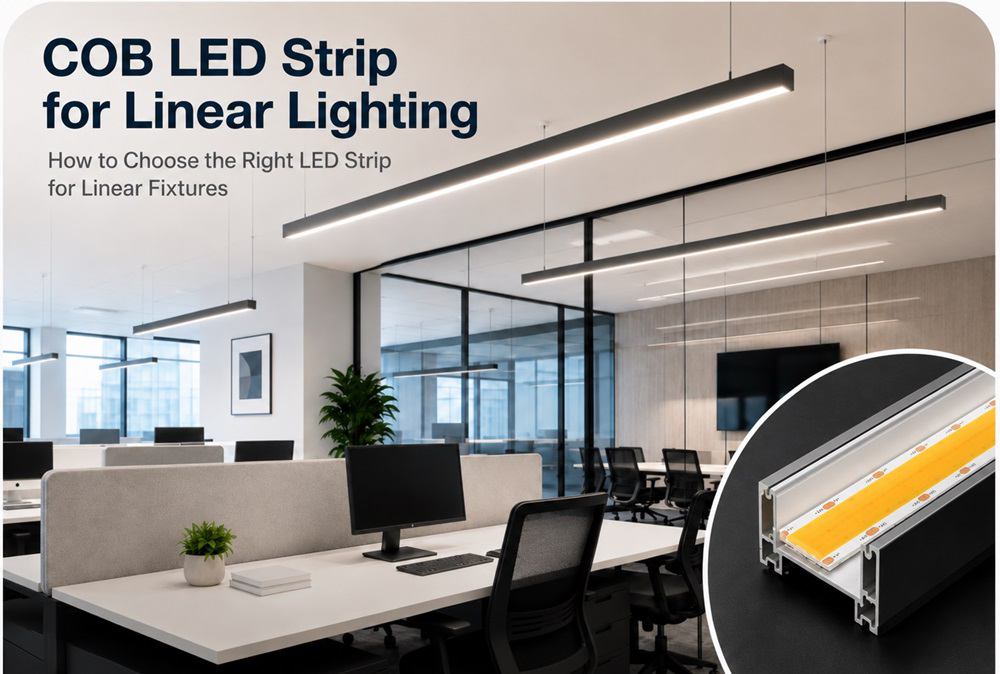Tira LED COB para iluminación lineal: Cómo elegir la tira LED adecuada para luminarias lineales
